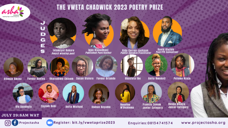 Breaking Inequalities Through Poetry: ProjectASHA Awards Female Poets via the Vweta Chadwick 2023 Poetry Prize